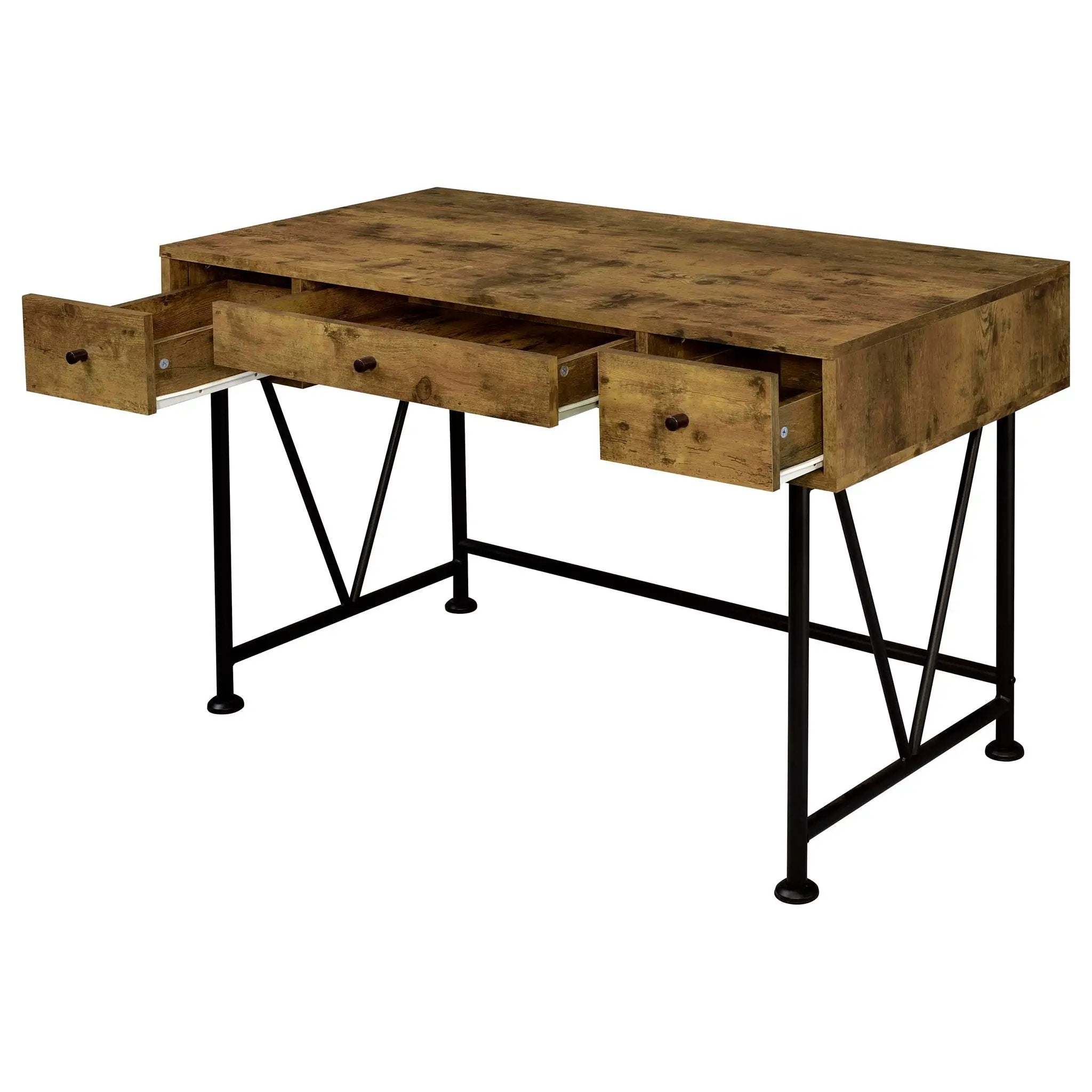 Analiese 47-inch 3-drawer Writing Desk Rustic Nutmeg by Unique Piece Furniture