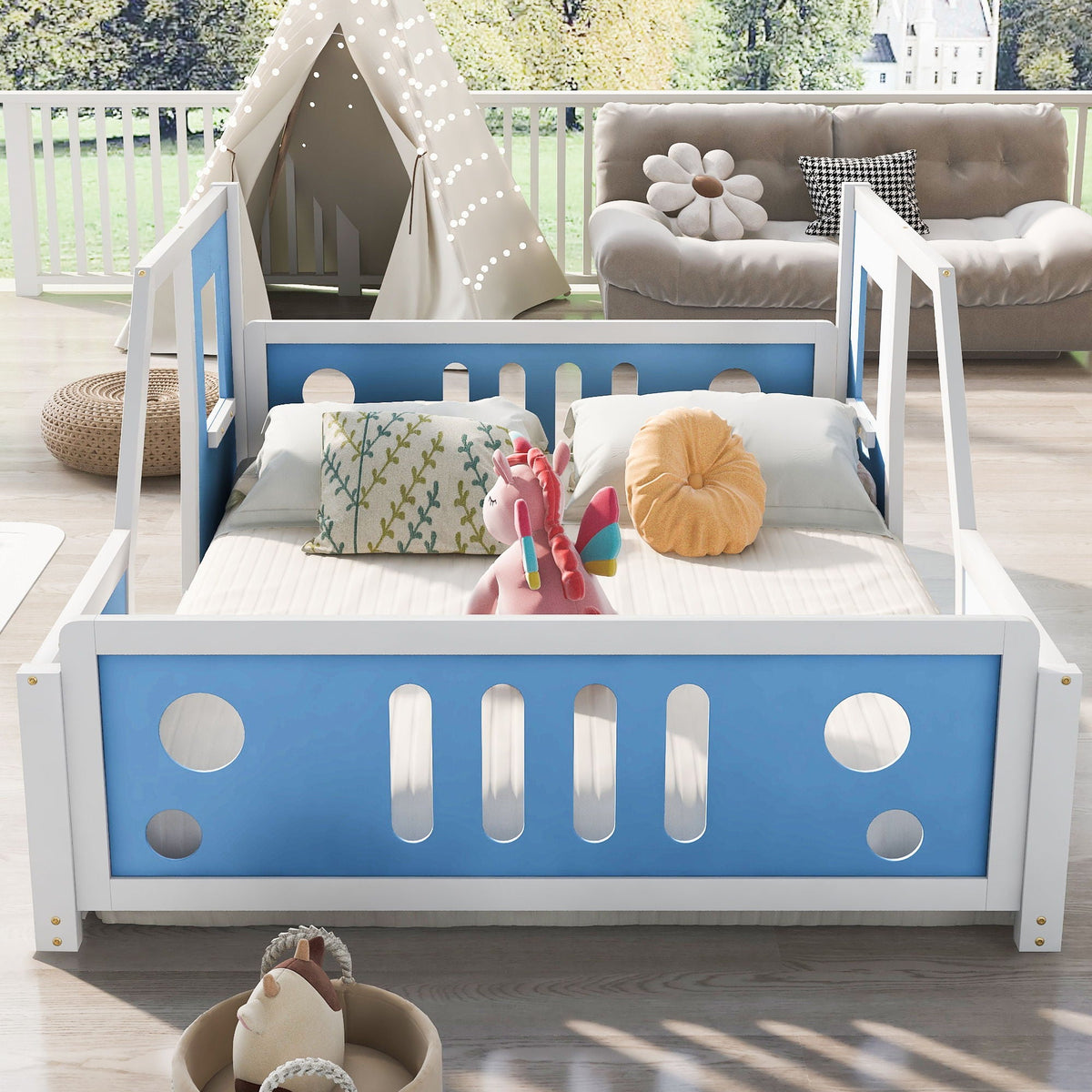 Classic Car Shaped Platform Bed with Wheels - Twin or Full Size, photo 30 of 40