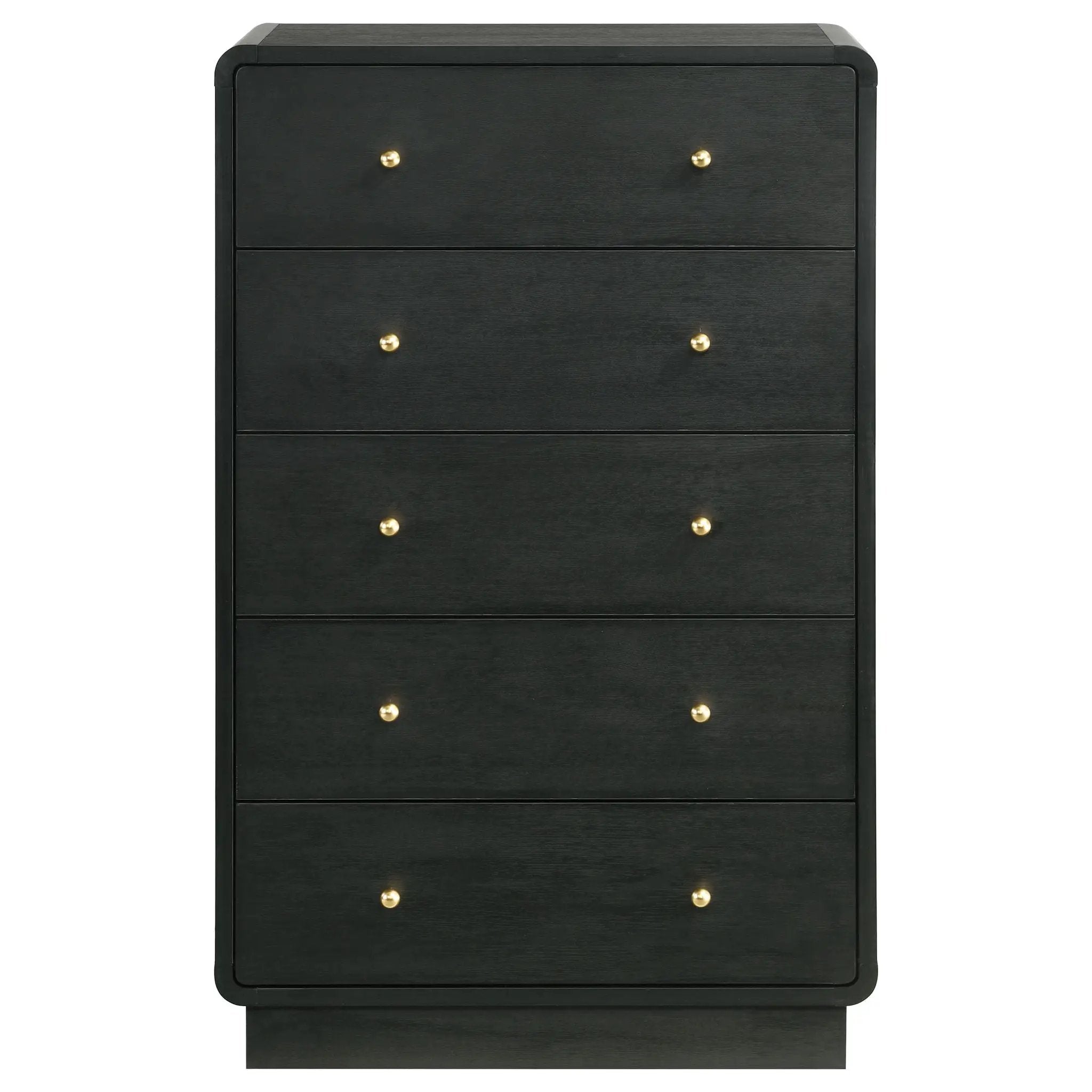 Burton - 5 Drawer Chest Of Drawers - Black by HouseOfZazla