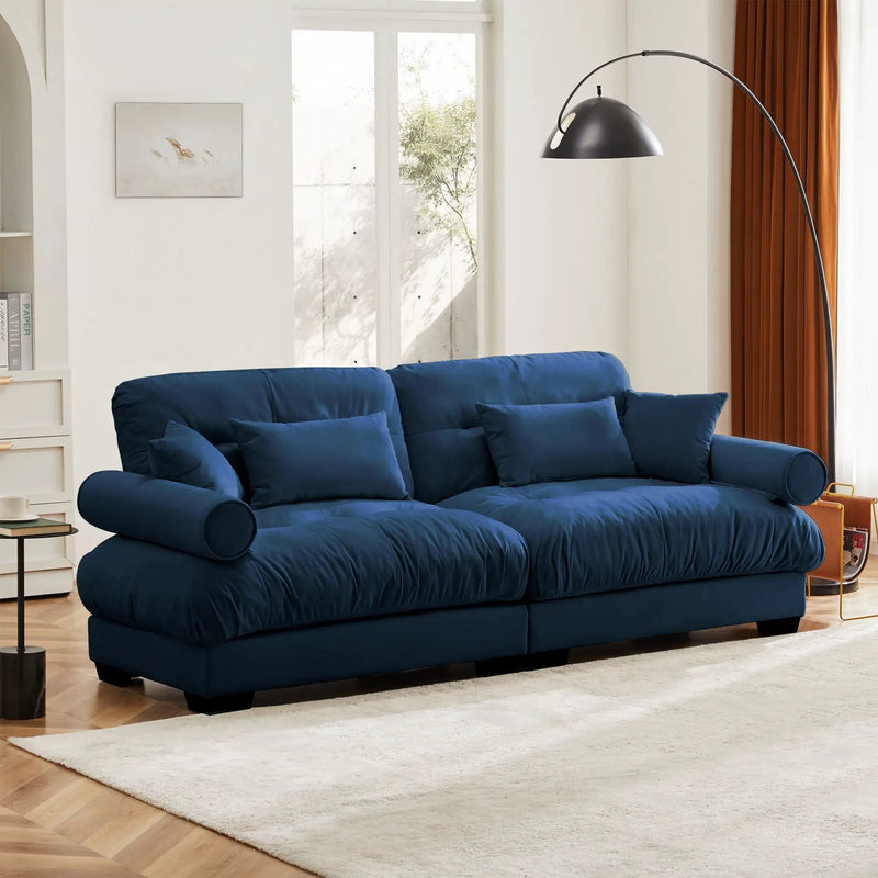 Modern Oversize Sofa With Cloud Like Comfort, Featuring Waist And Throw Pillows by Unique Piece Furniture