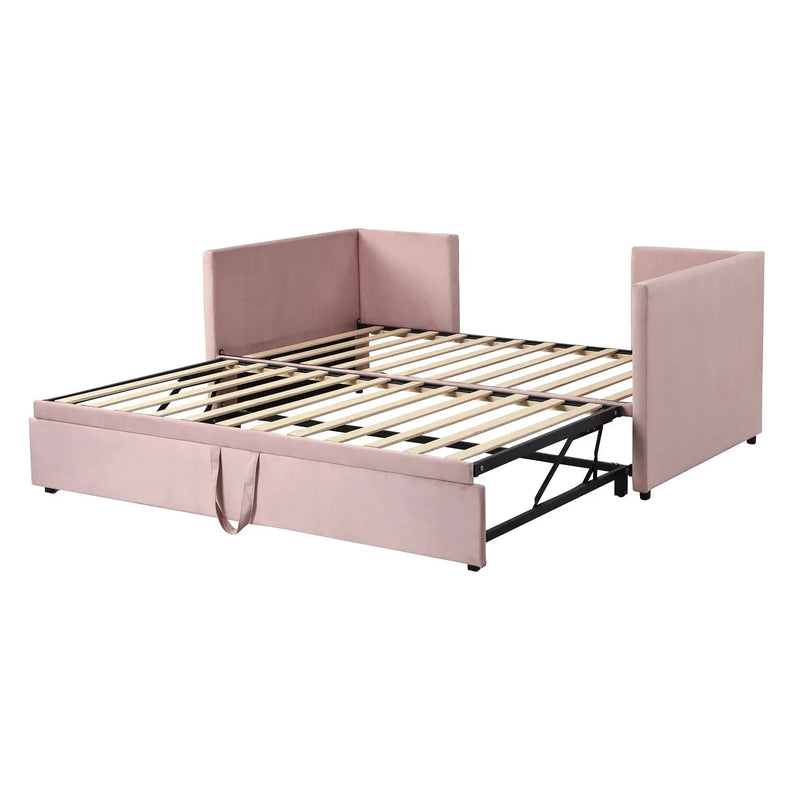Twin Size Upholstered Daybed With Pop Up Trundle by Unique Piece Furniture