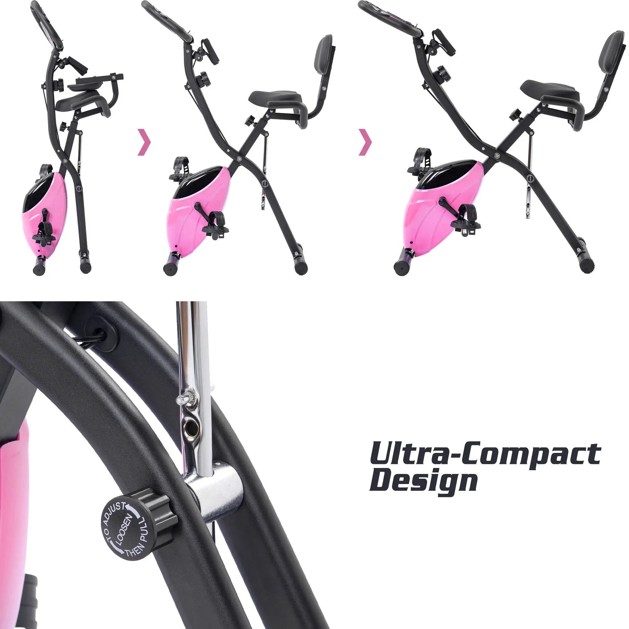 Exercise Bike Folding Stationary Bikes For Home With 16 Level Magnetic Resistance by HouseOfZazla