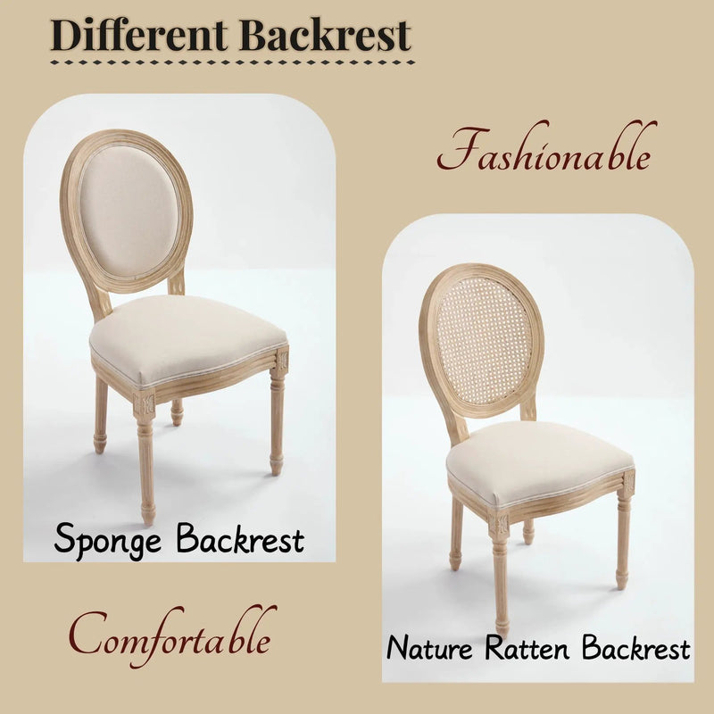 French Country Dining Chairs Set of 2 with Upholstered Round Back by HouseOfZazla