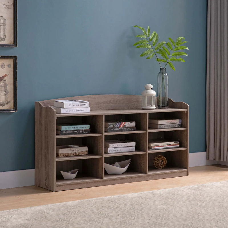 Entryway Shoe Storage Bench, Nine Storage Shelves, Entryway Organizer by HouseOfZazla