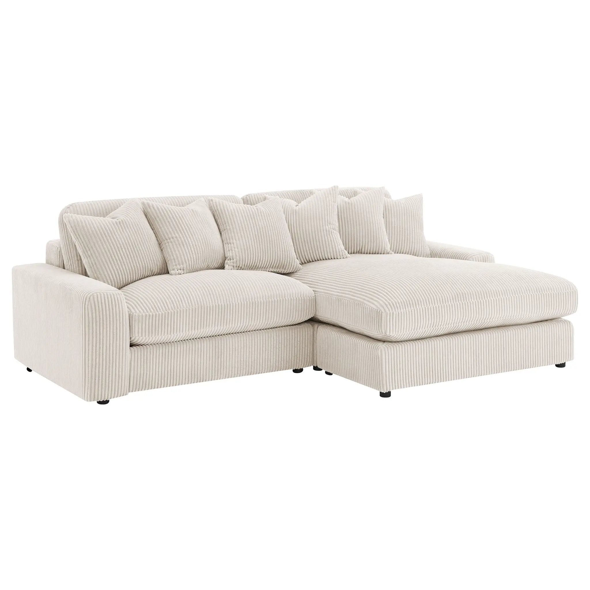 Blaine Upholstered Reversible Chaise Sectional Sofa Sand by Unique Piece Furniture