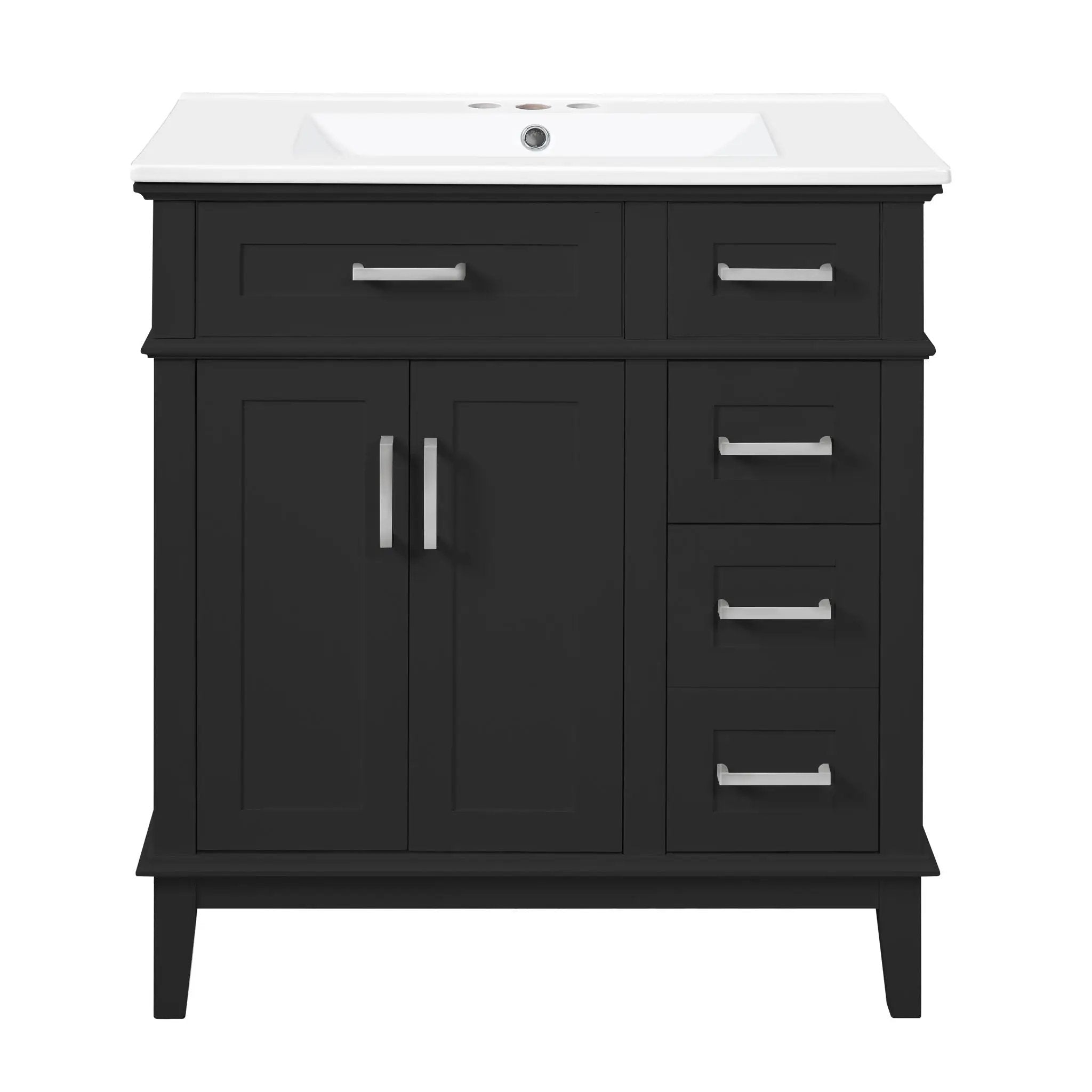 Modern Bathroom Vanity With Sink, Storage Cabinet, Soft Close Doors, Deep & Standard Drawers by Unique Piece Furniture