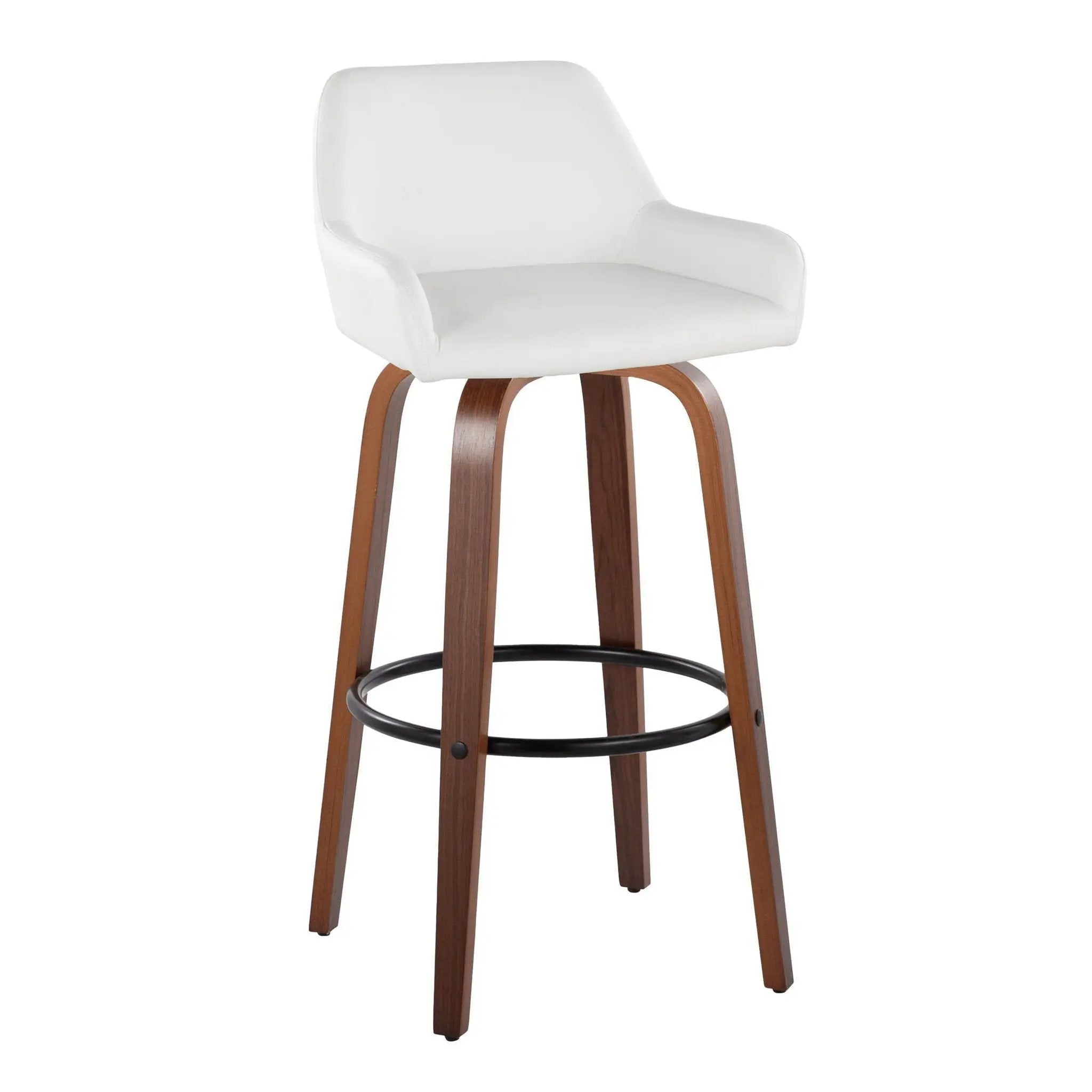 Daniella - Contemporary Fixed Height, Barstool & Swivel And Round Footrest (Set of 2) by Unique Piece Furniture