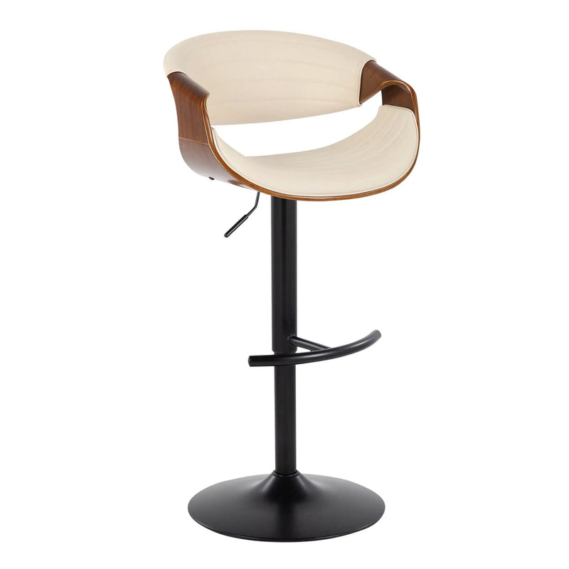 Symphony - Mid Century Modern Adjustable Barstool With Swivel With Rounded T Footrest (Set of 2) by Unique Piece Furniture