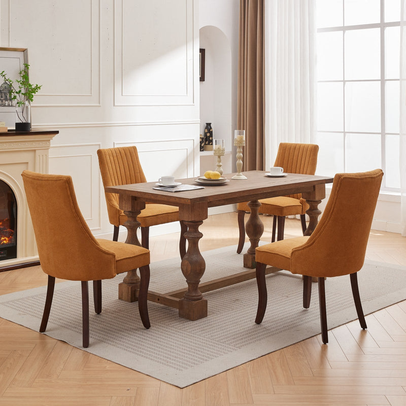 Set of 2 Rayon Cloth Flocking Linen Dining Chairs by BLAKHOM