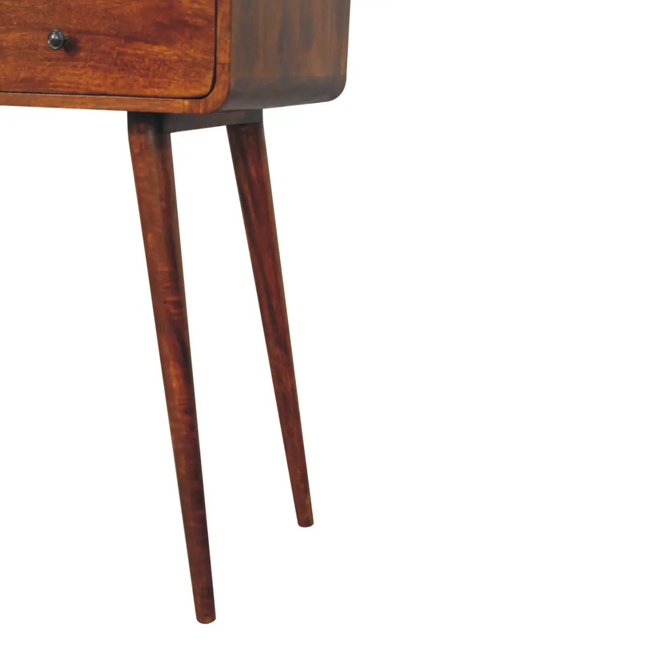 Solid Wood Triple Curved Chestnut Console Table by HouseOfZazla