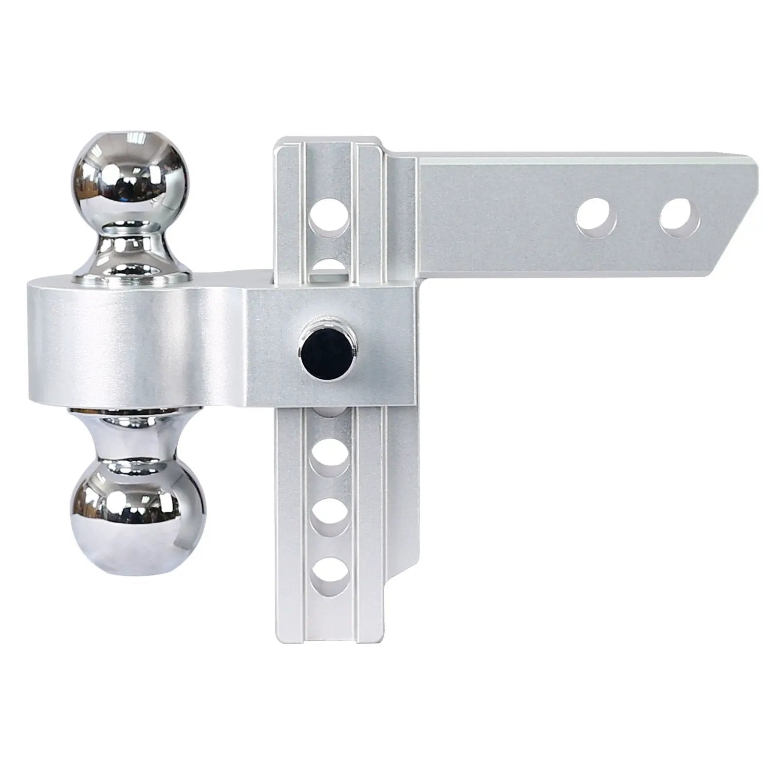 Alu - Adjustable Trailer Drop Hitch With 2" Receiver, 6" Adjustment - Silver by HouseOfZazla
