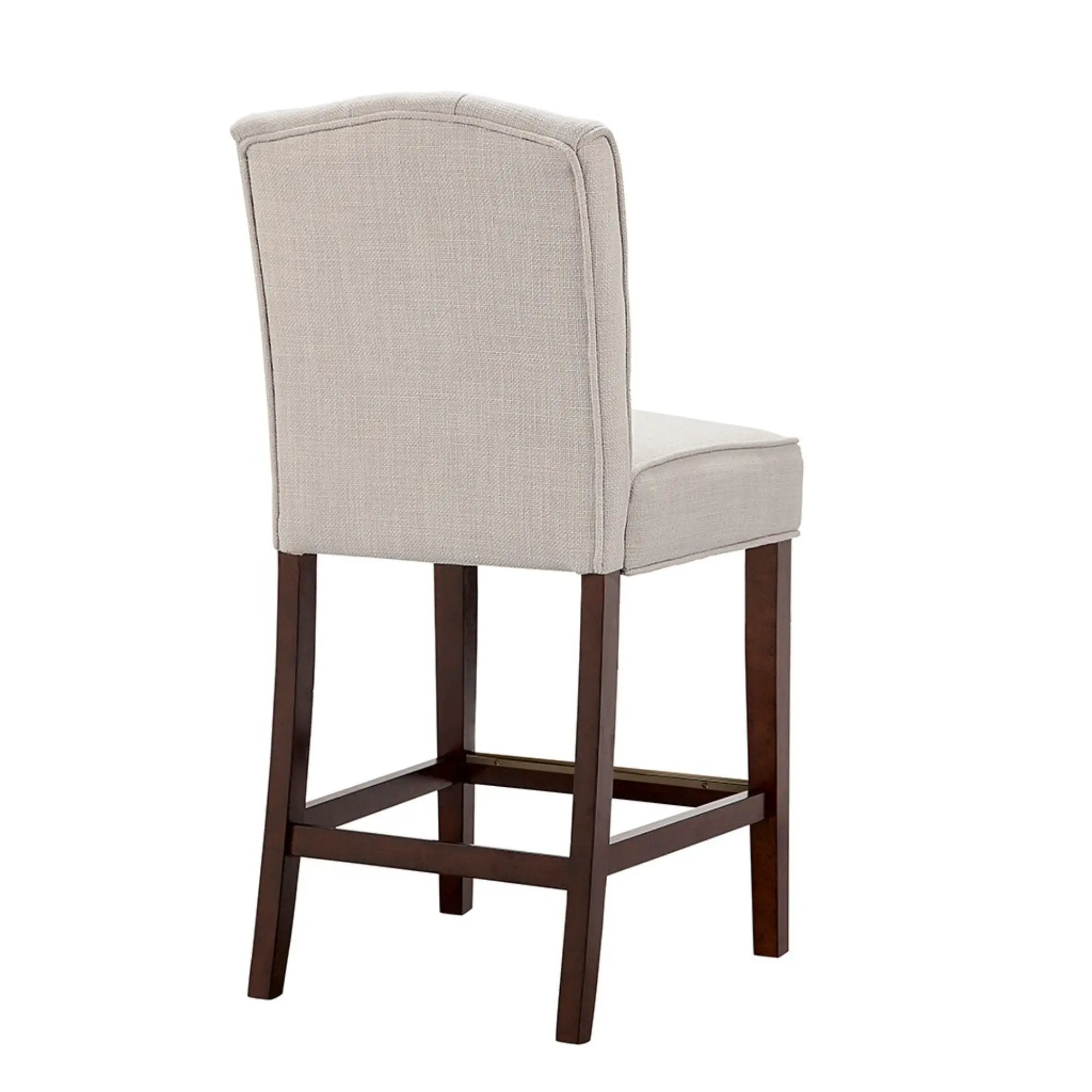 Tufted Counter Stool With Button Tufted Back - Tan by HouseOfZazla