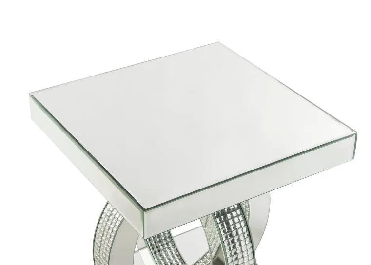 Ornat - End Table - Mirrored & Faux Square Diamonds by Unique Piece Furniture