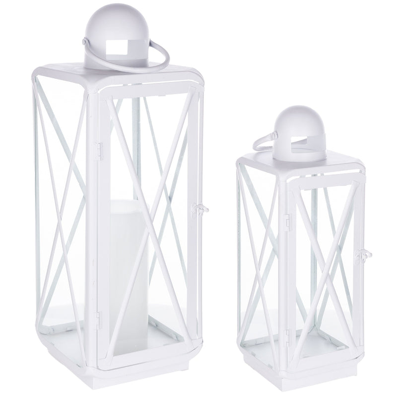 Curved metal lantern (set of 2)