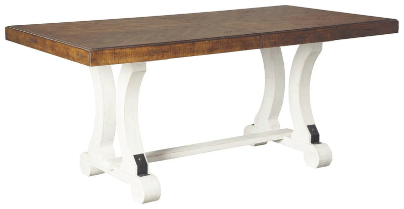 Valebeck - Rectangular Dining Room Table - White / Brown by Unique Piece Furniture