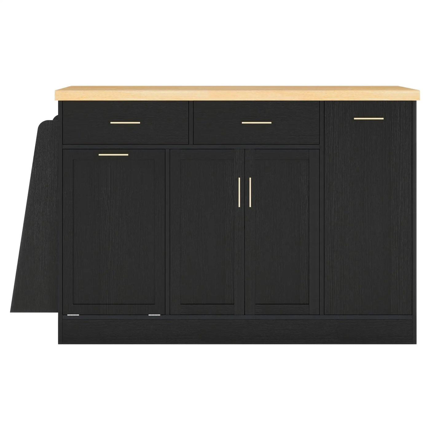 Kitchen Sideboard With Sliding Door Cabinet, 3 Tier Spice Rack by HouseOfZazla