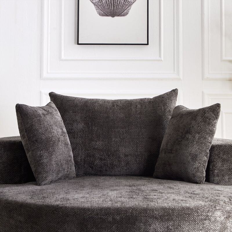 55'' Chenille Foam Single Swivel Chair by HouseOfZazla