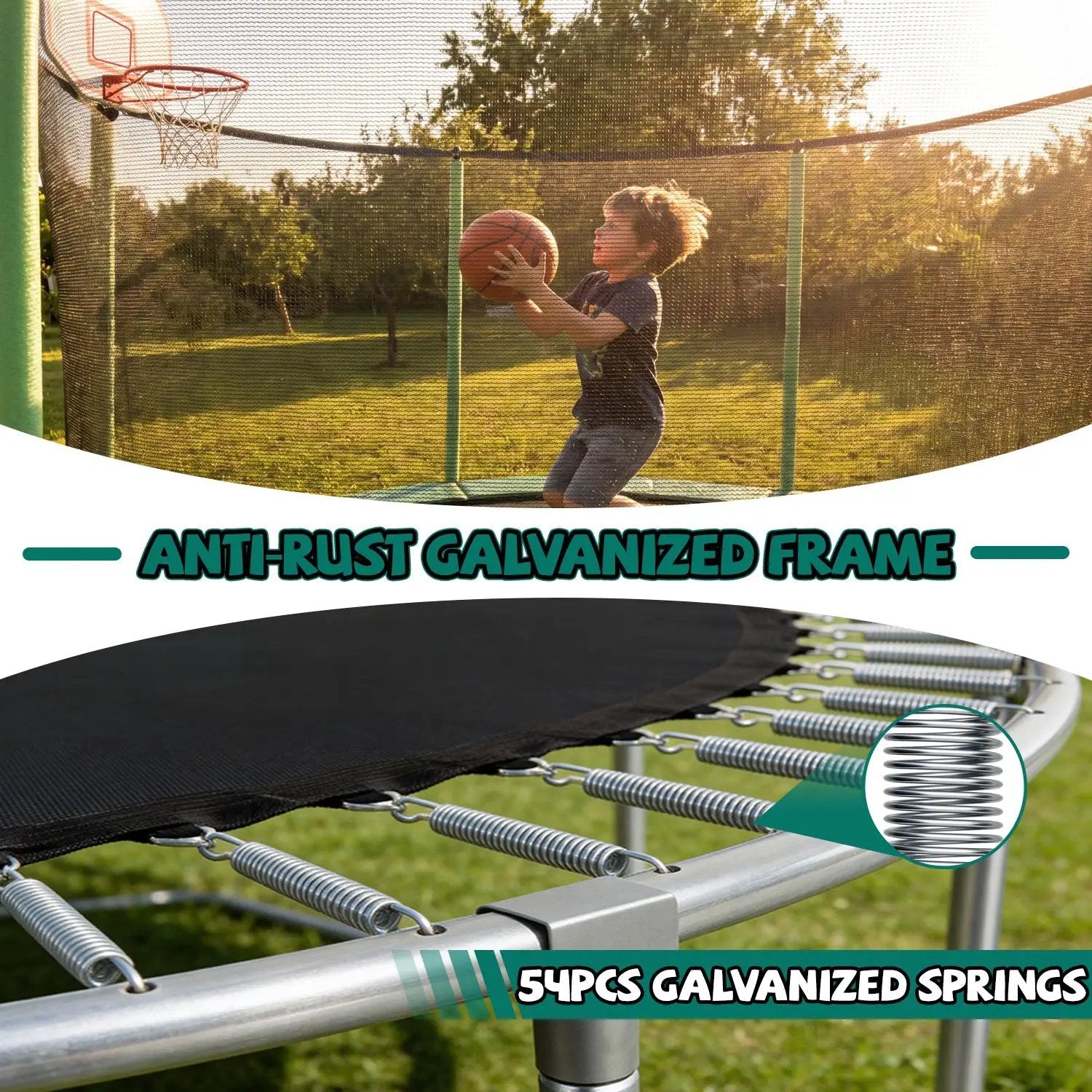 10FT Trampoline with Basketball Hoop and Ladder by HouseOfZazla