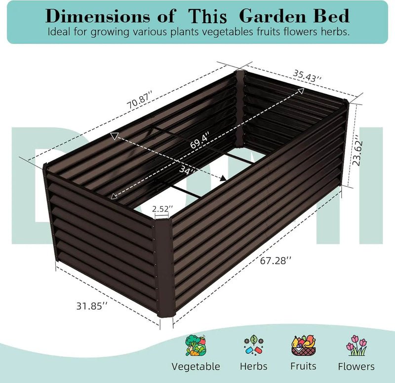 6x3x2 ft Galvanized Raised Garden Bed by HouseOfZazla