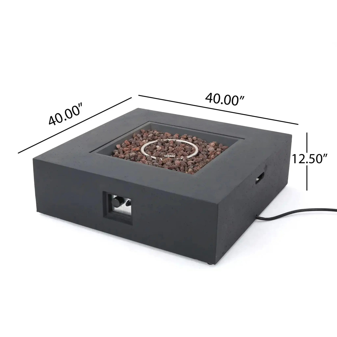 Modern 50,000 Btu Square Fire Table With Propane Tank by HouseOfZazla