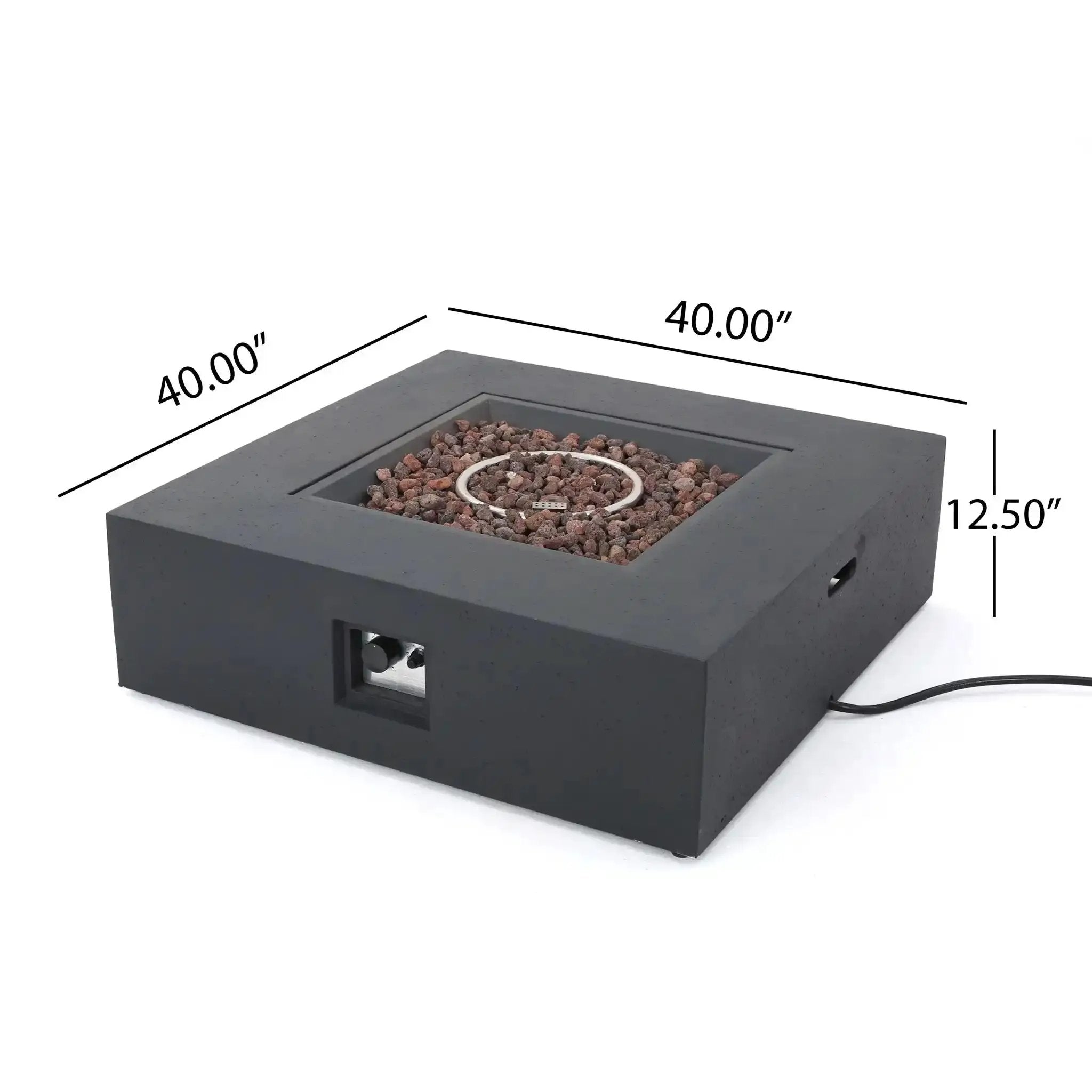 Modern 50,000 Btu Square Fire Table With Propane Tank by HouseOfZazla