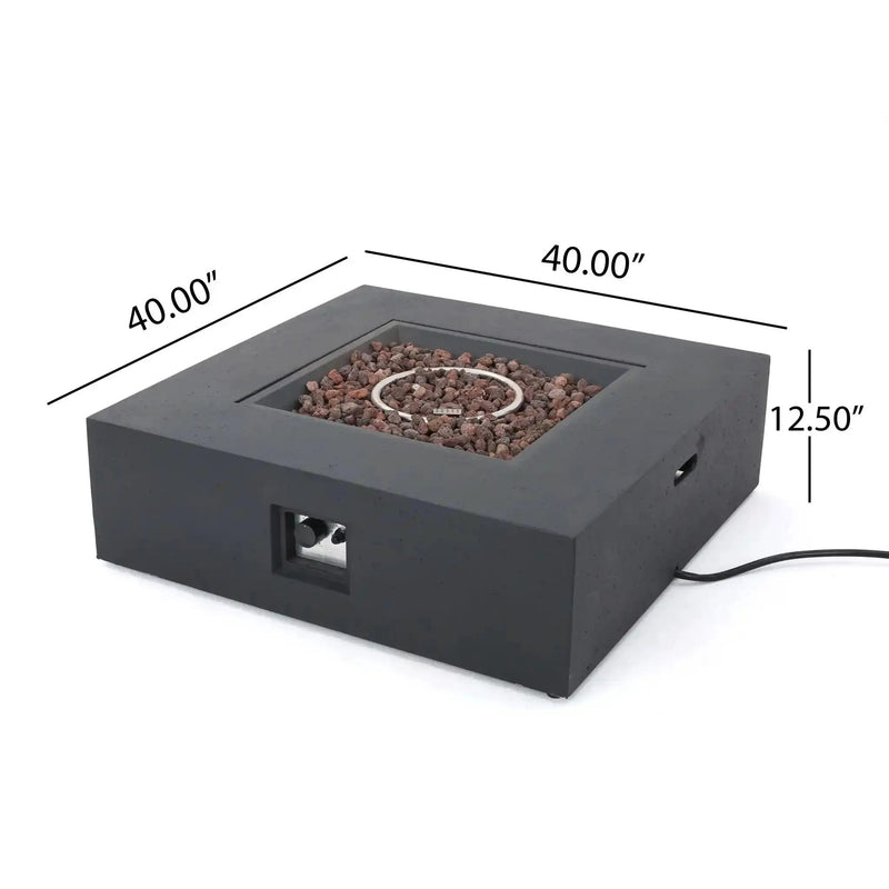 Modern 50,000 Btu Square Fire Table With Propane Tank by HouseOfZazla