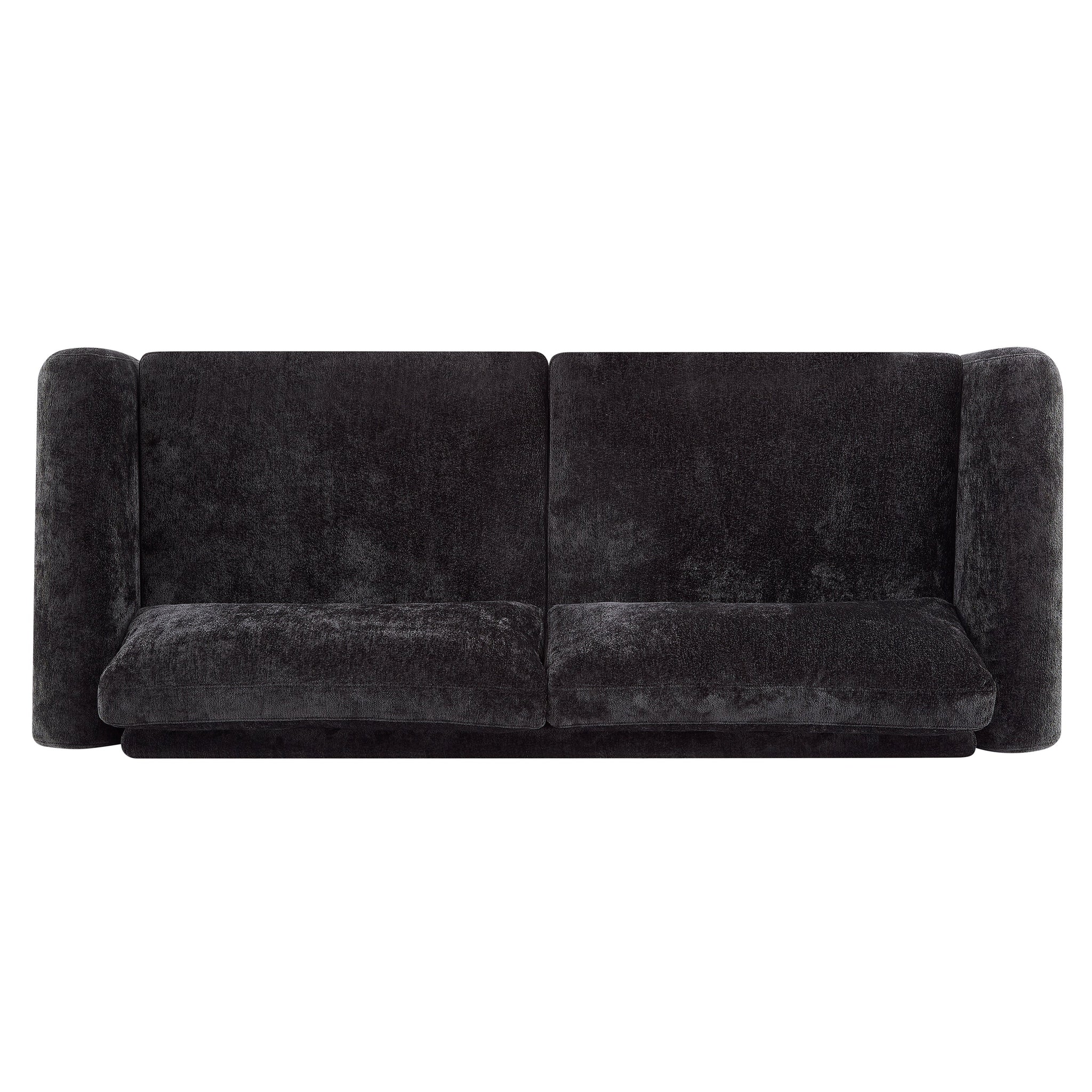 89"L Sofa with Chenille Fabric and Wooden Legs by HouseOfZazla