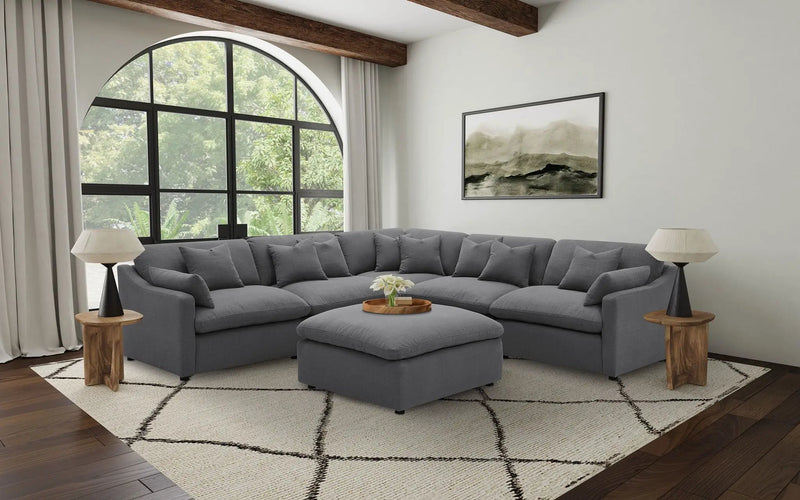 Hobson 6-piece Upholstered Modular Sectional Sofa Charcoal by Unique Piece Furniture