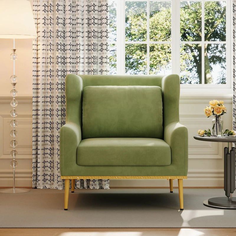 Elegant Curved Armrest Accent Armchair by HouseOfZazla