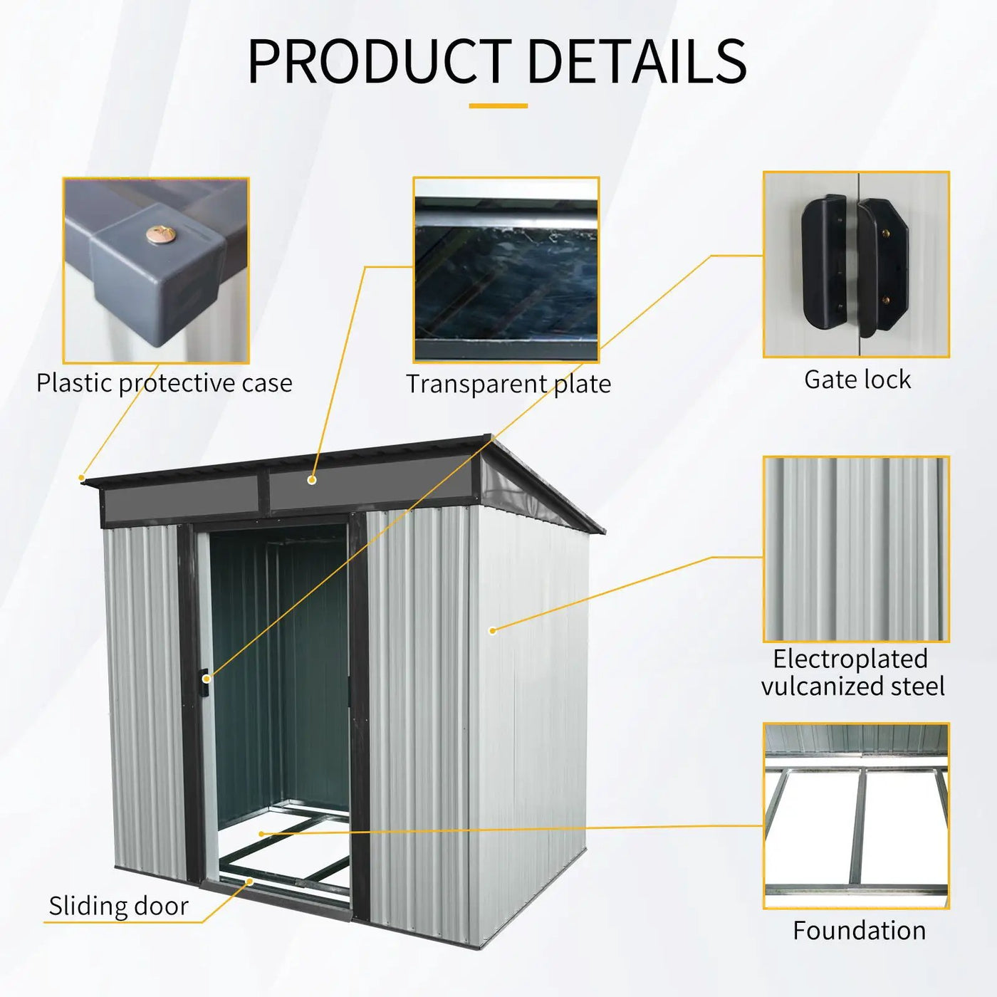 Outdoor Metal Storage Shed And Transparent Plate For Garden, Lawn by HouseOfZazla