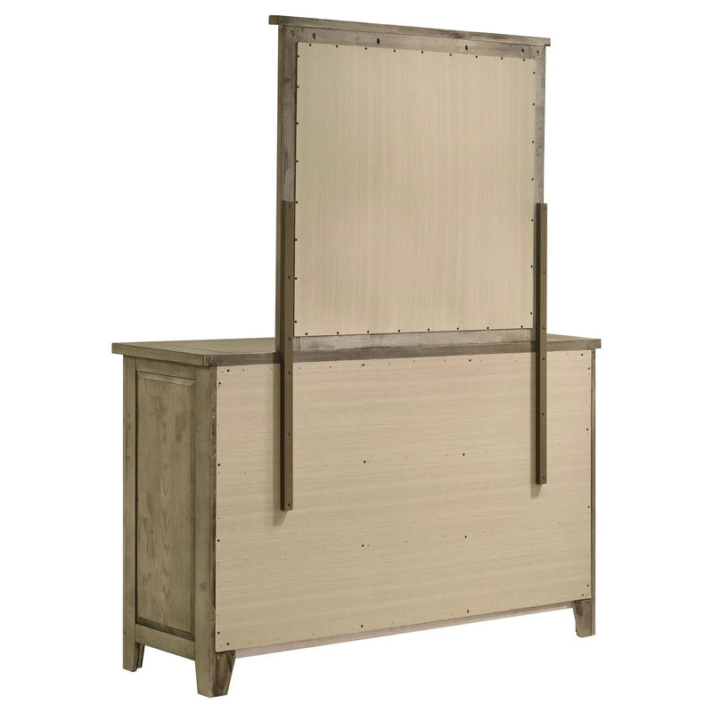 Hazlewood 6-drawer Bedroom Dresser with Mirror Vineyard Oak by Unique Piece Furniture