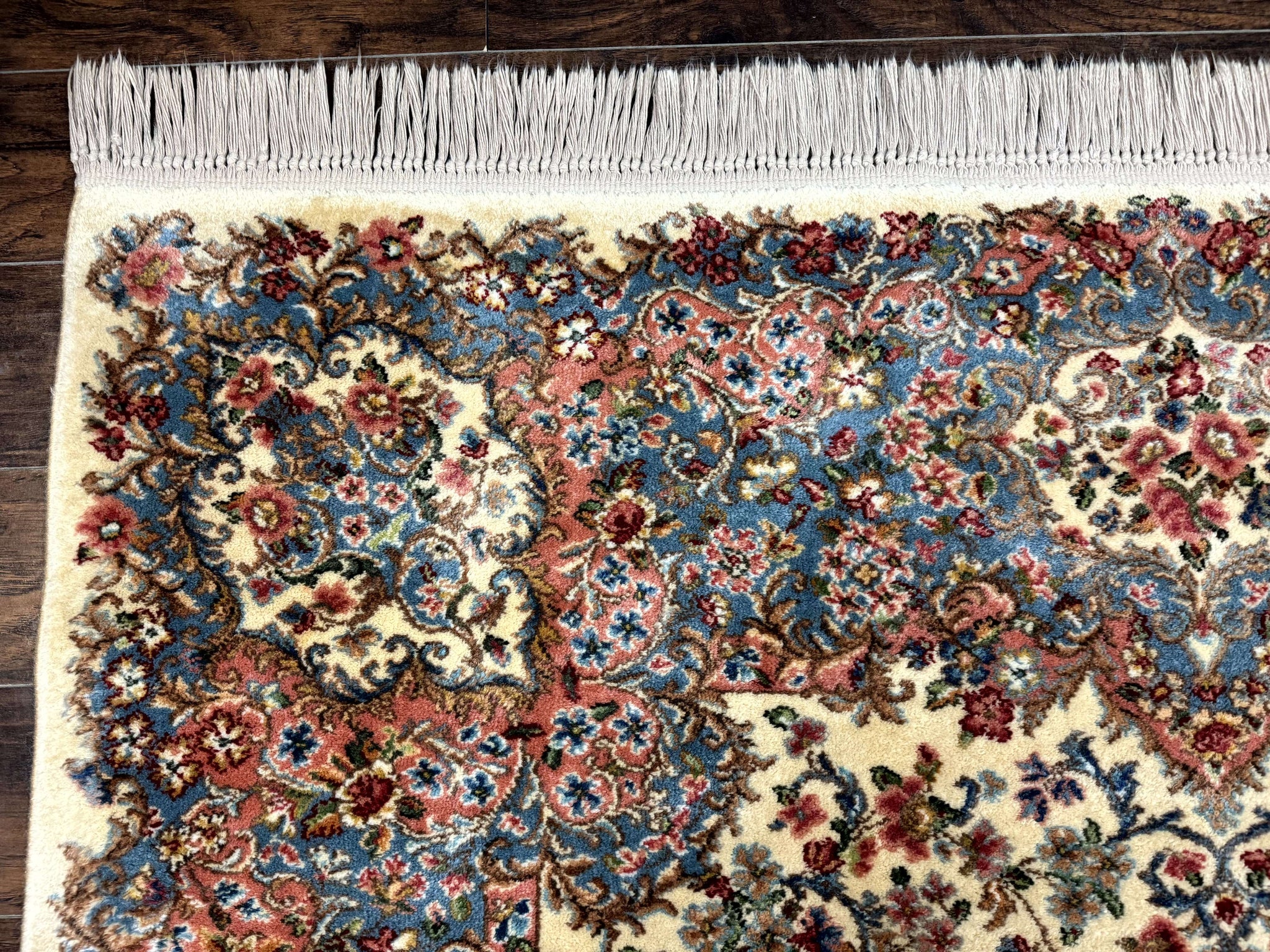 8.8 x 12 Karastan Rug #788 Ivory Kirman, Wool Vintage Original 700 Series by Jewel Rugs