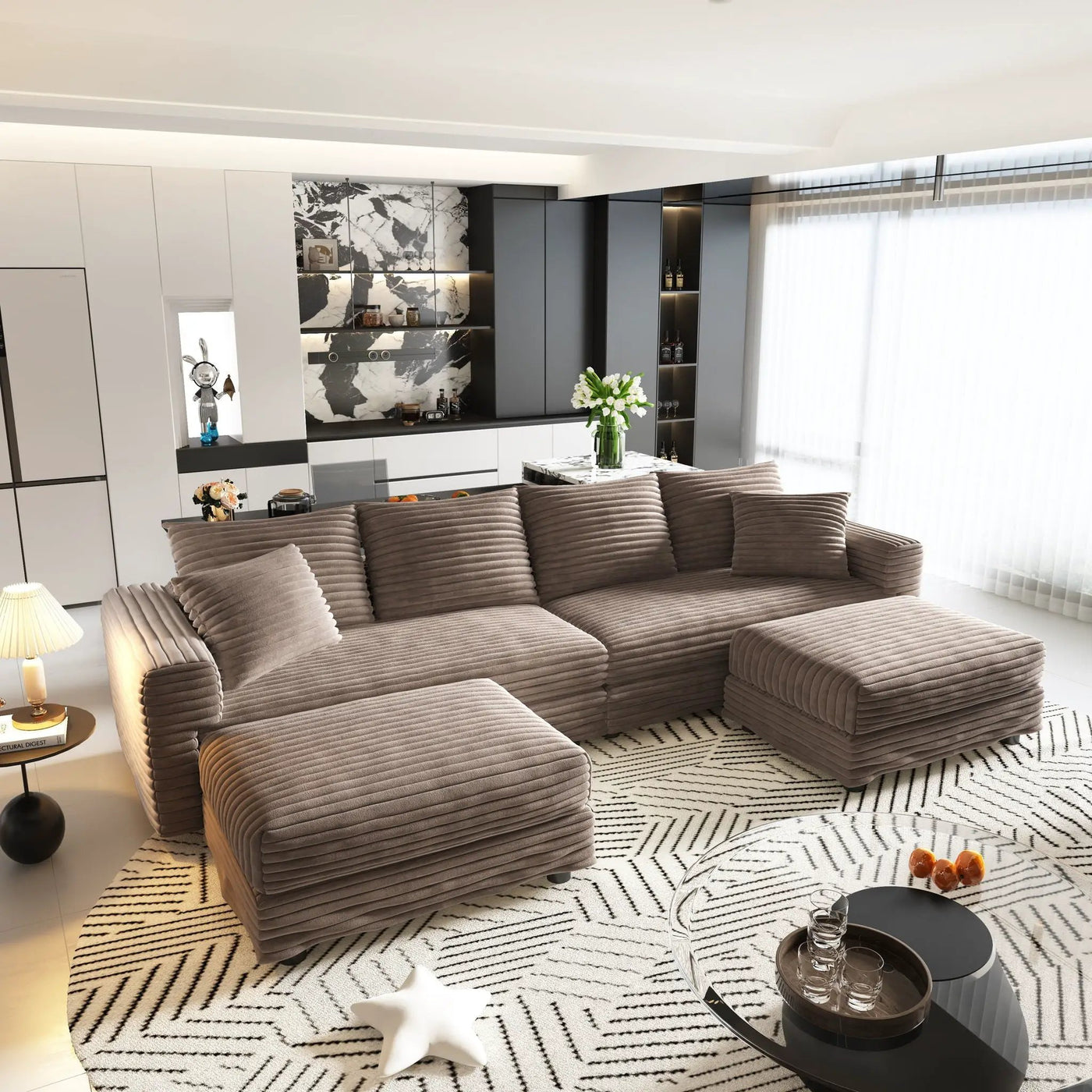 Modern Comfy Upholstered Sofa Cloud Couch & Deep Seat Couches by HouseOfZazla