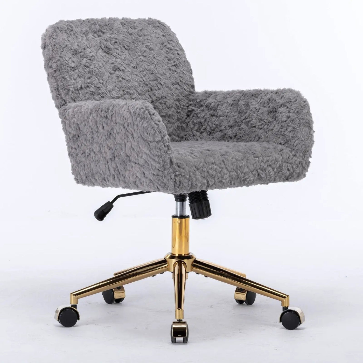 Office Chair, Artificial Rabbit Hair Home Office Chair With Metal Base, Adjustable Desk Chair Swivel Office Chair, Vanity Chair by Unique Piece Furniture