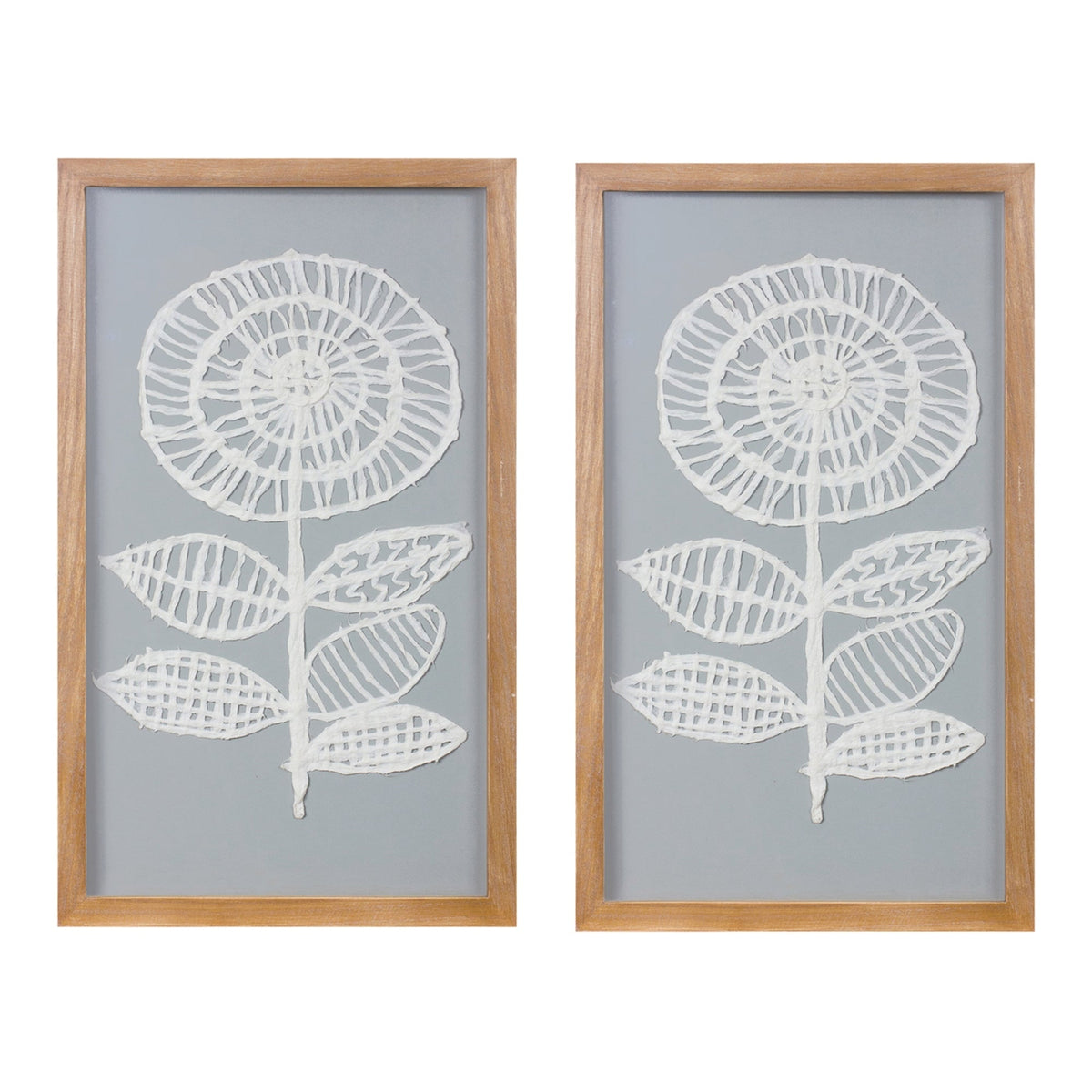Framed Paper Mache Flower Wall Art (Set of 2), photo 2 of 2
