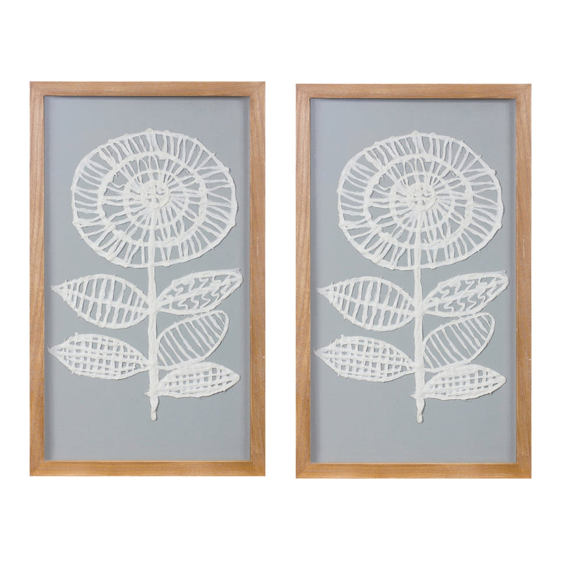 Framed Paper Mache Flower Wall Art (Set of 2), photo 2 of 2