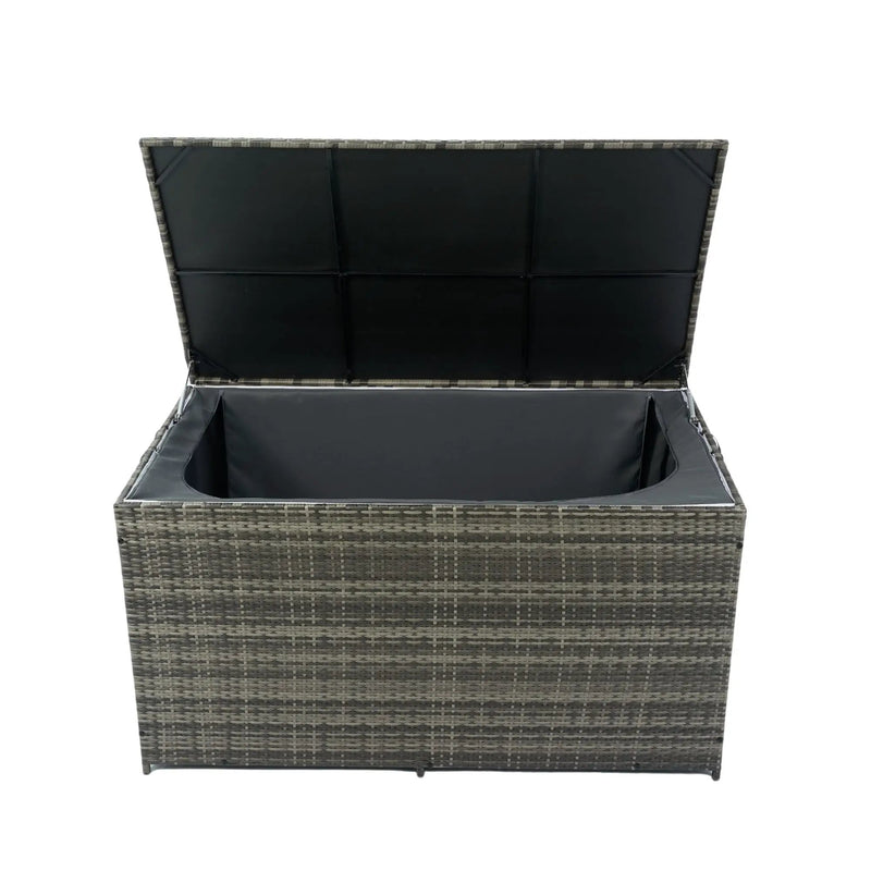 Outdoor Storage Box, Wicker Patio Deck Boxes With Lid, Outdoor Cushion Storage For Kids Toys, Pillows, Towel, Wicker by Unique Piece Furniture