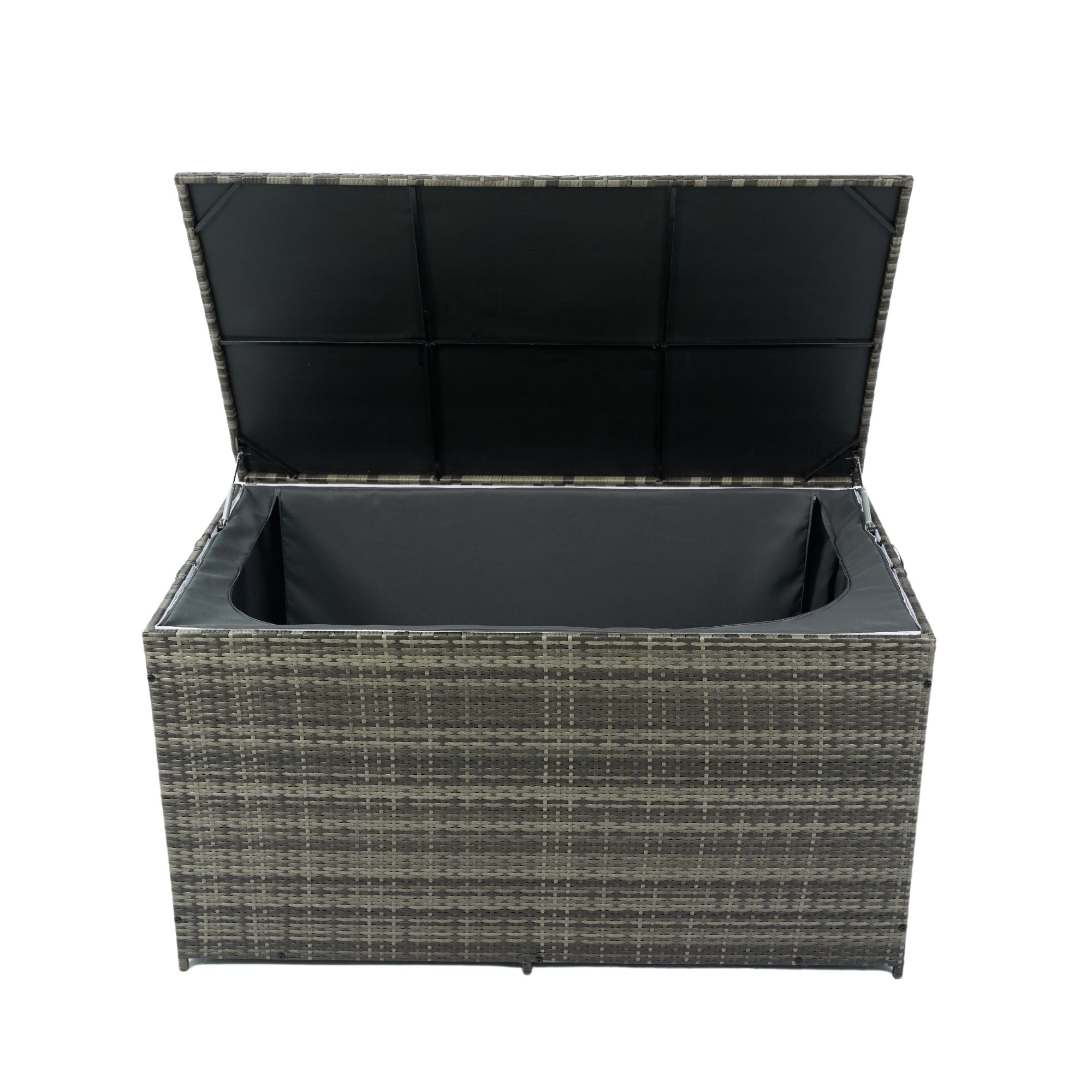 Outdoor Storage Box, Wicker Patio Deck Boxes With Lid, Outdoor Cushion Storage For Kids Toys, Pillows, Towel, Wicker by HouseOfZazla