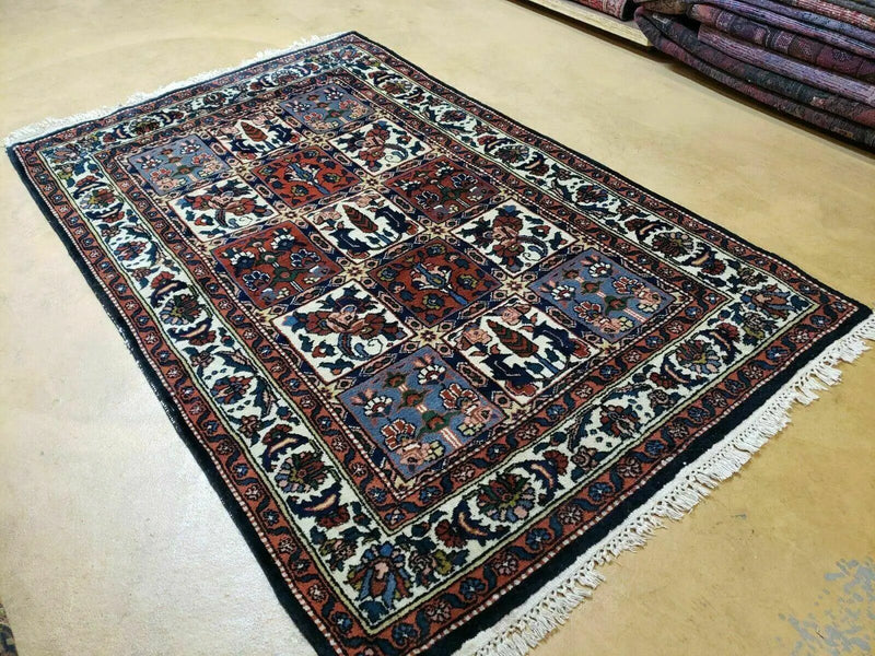 4' X 6' Vintage Handmade Indian Panel Design Wool Rug Veg Dyes by Jewel Rugs