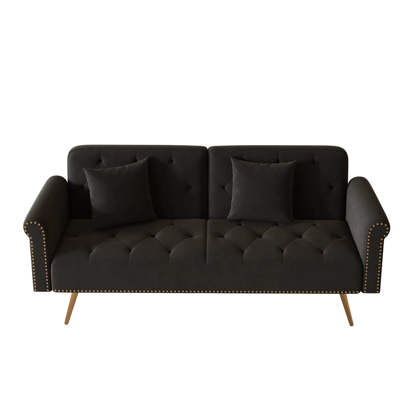 Luxurious Sofa Bed With Nail Head Trim And Matching Pillow by HouseOfZazla