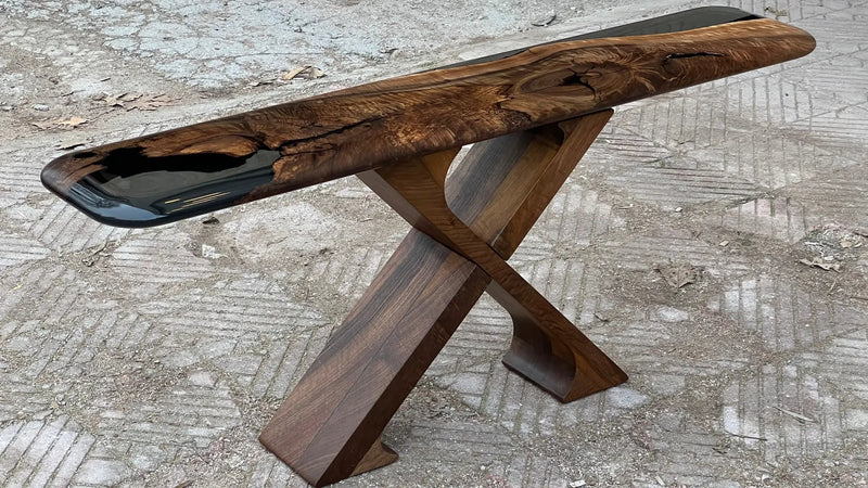 Handmade Solid Walnut Console Table for Entryway and Foyer by Gizz