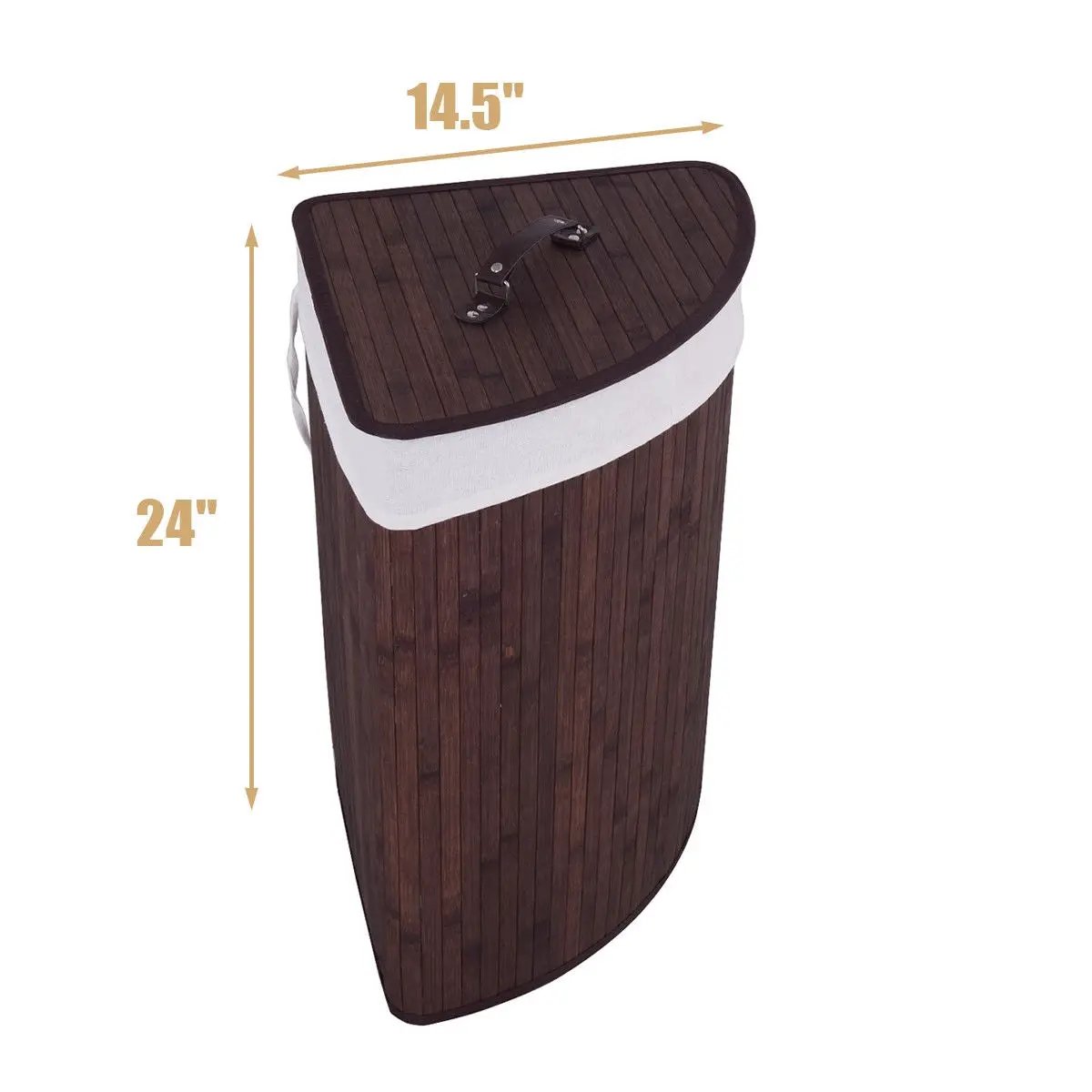 Corner Bamboo Hamper Laundry Basket by DirectDeals