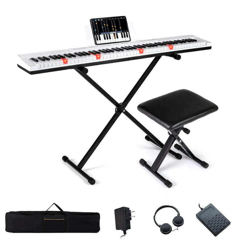 88-Key Electric Piano Keyboard with Adjustable Stand and Portable Bag by DirectDeals