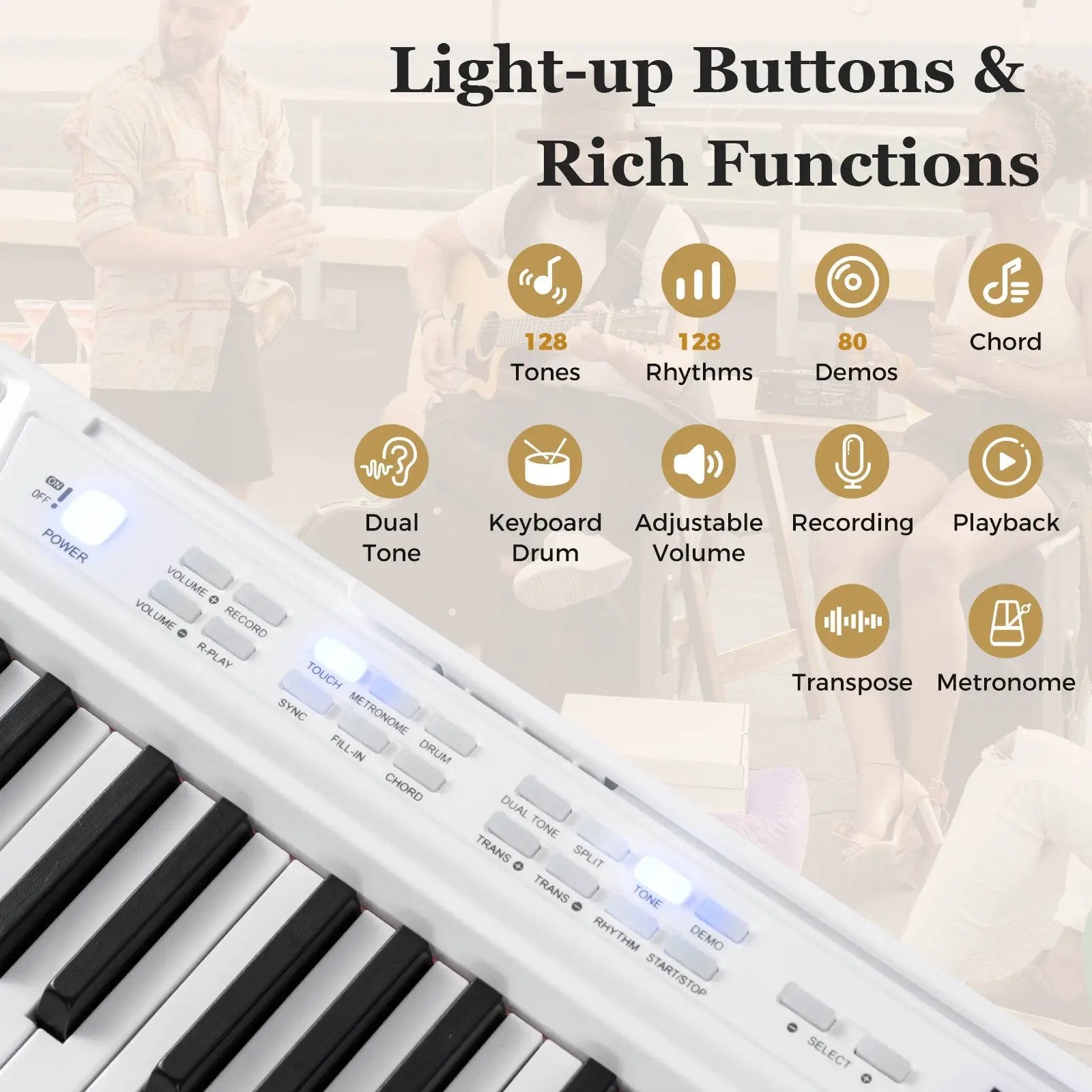88-Key Electric Piano Keyboard with Adjustable Stand and Portable Bag by DirectDeals