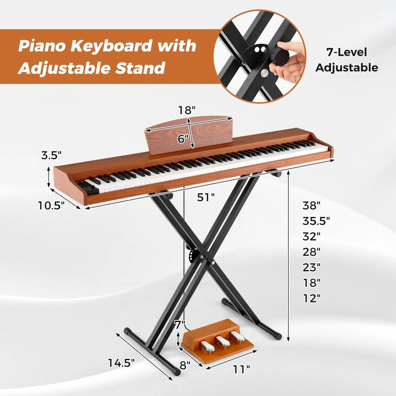 88-Key Keyboard Piano Set with Adjustable Stand by DirectDeals