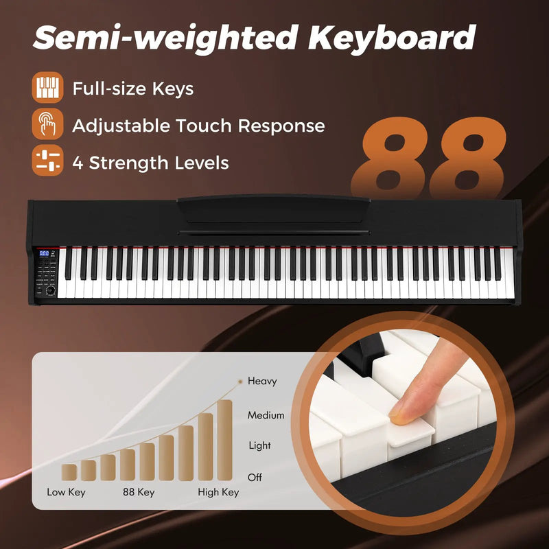 88-Key Keyboard Piano Set with Adjustable Stand by DirectDeals