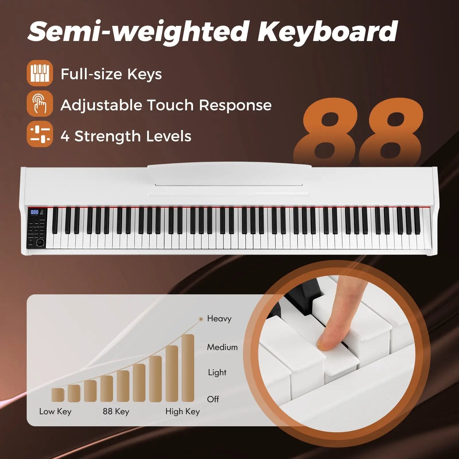 88-Key Keyboard Piano Set with Adjustable Stand by DirectDeals
