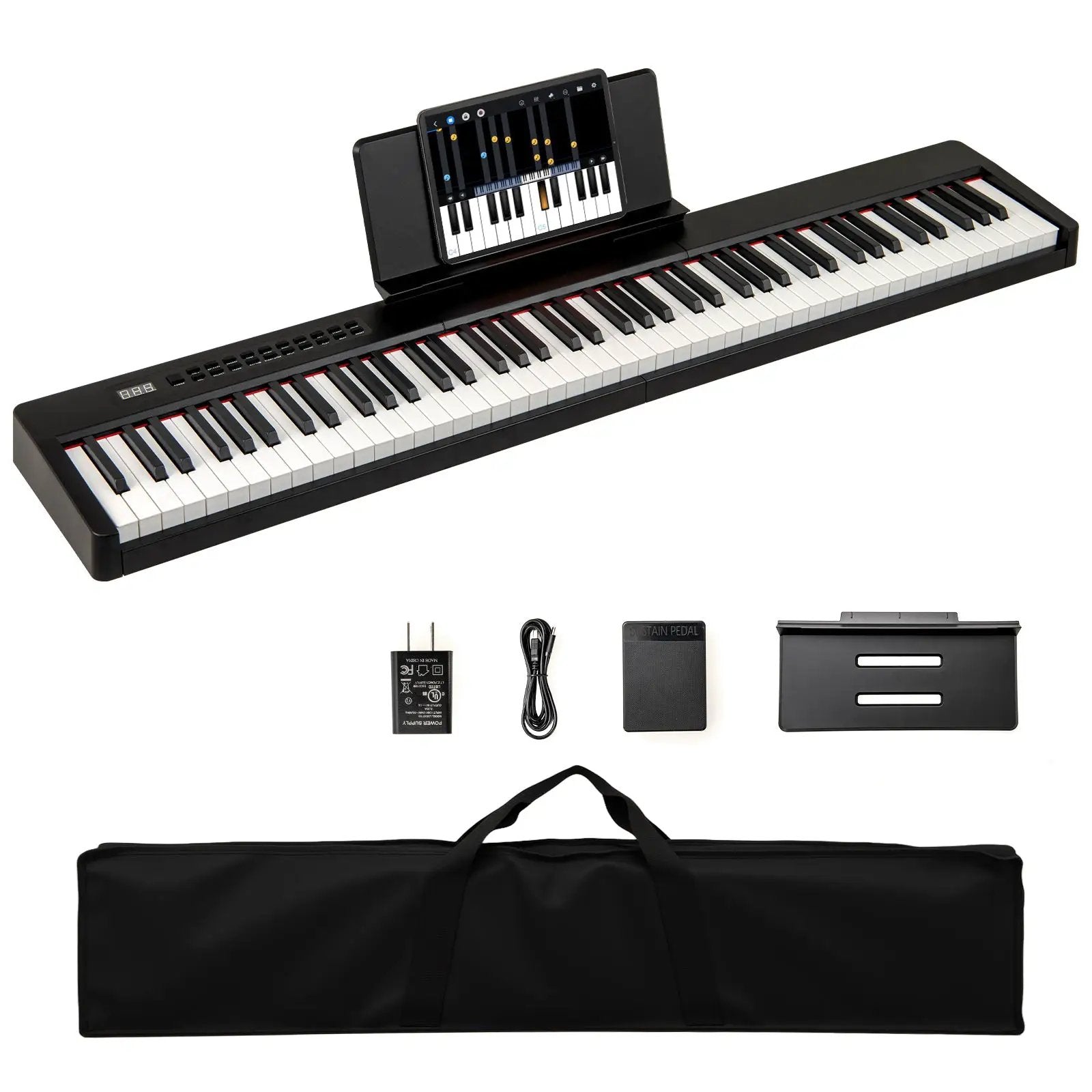 88 Keys Velocity-Sensitive Piano Keyboard with French DREAM Audio Source-Black by DirectDeals