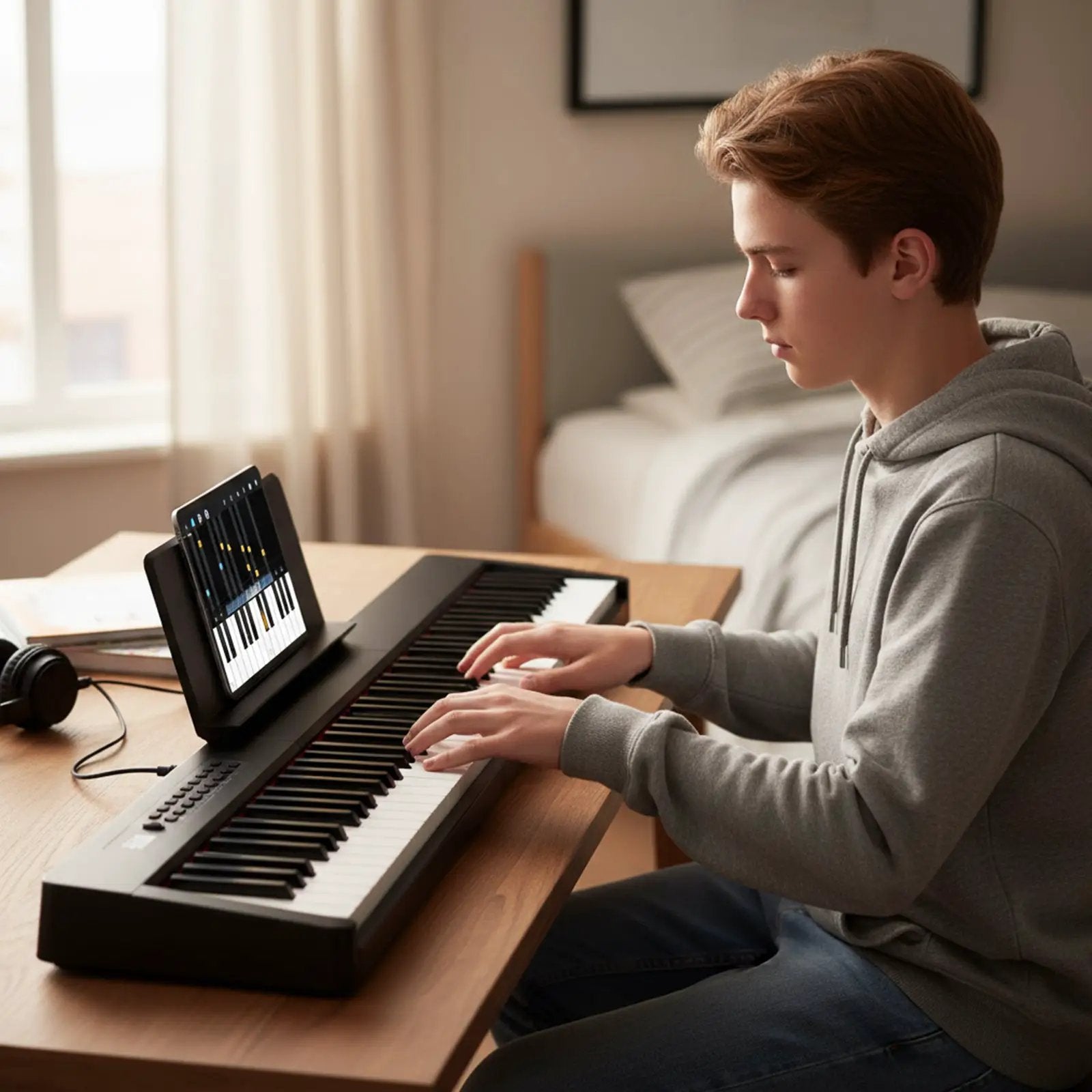 88 Keys Velocity-Sensitive Piano Keyboard with French DREAM Audio Source-Black by DirectDeals
