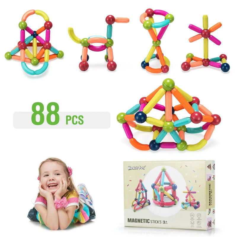 88 Pieces Magnetic Balls and Rods Set Building Blocks Set For Kids over 3 Years by DirectDeals